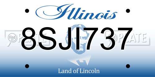 8SJI737 Illinois License Plate