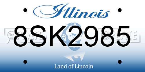 8SK2985 Illinois License Plate
