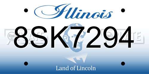 8SK7294 Illinois License Plate