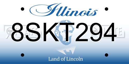 8SKT294 Illinois License Plate