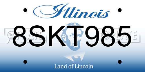 8SKT985 Illinois License Plate