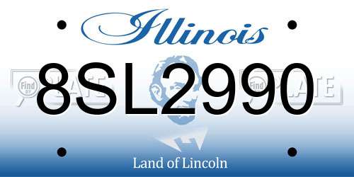 8SL2990 Illinois License Plate