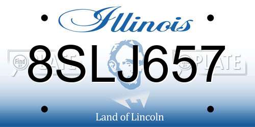 8SLJ657 Illinois License Plate