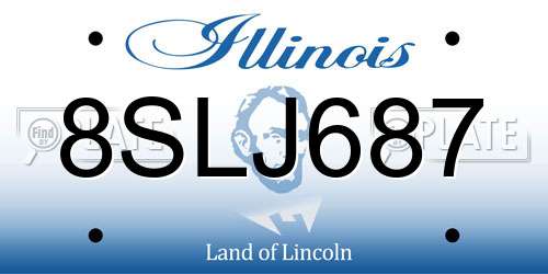 8SLJ687 Illinois License Plate