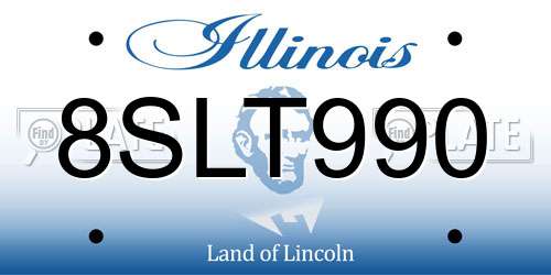 8SLT990 Illinois License Plate