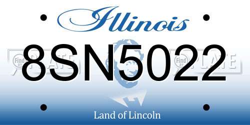 8SN5022 Illinois License Plate