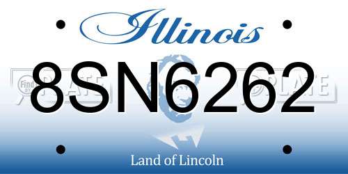 8SN6262 Illinois License Plate