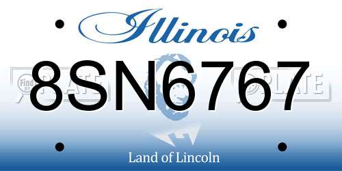 8SN6767 Illinois License Plate