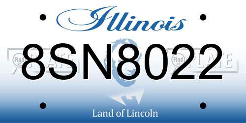8SN8022 Illinois License Plate