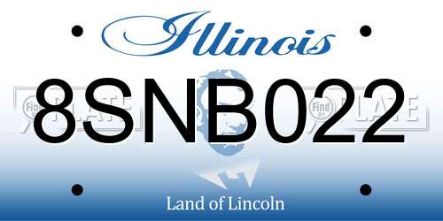8SNB022 Illinois License Plate