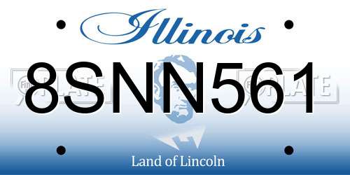 8SNN561 Illinois License Plate