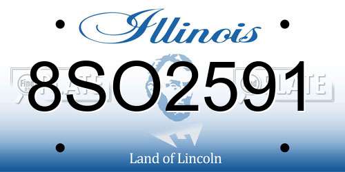 8SO2591 Illinois License Plate