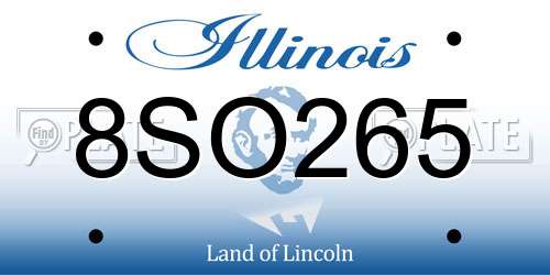 8SO265 Illinois License Plate