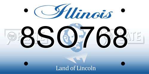 8SO768 Illinois License Plate
