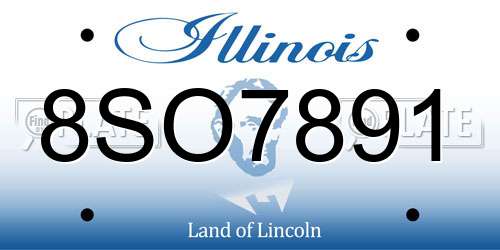 8SO7891 Illinois License Plate
