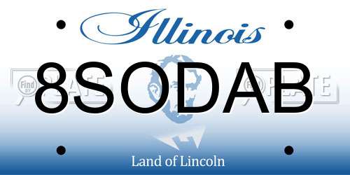8SODAB Illinois License Plate