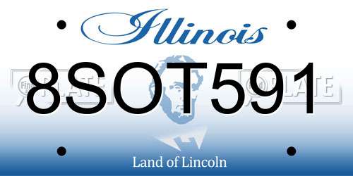 8SOT591 Illinois License Plate