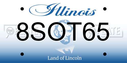 8SOT65 Illinois License Plate