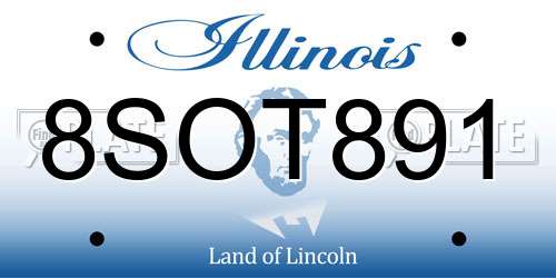 8SOT891 Illinois License Plate