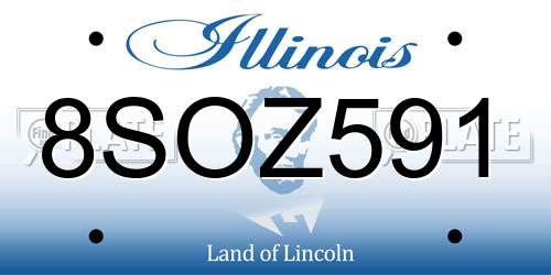 8SOZ591 Illinois License Plate