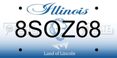 8SOZ68 Illinois License Plate