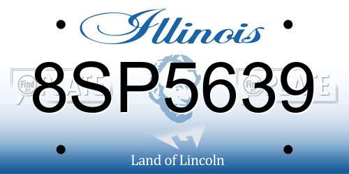8SP5639 Illinois License Plate
