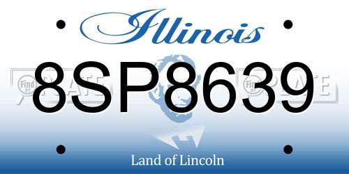 8SP8639 Illinois License Plate