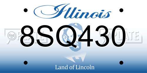8SQ430 Illinois License Plate