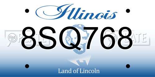 8SQ768 Illinois License Plate