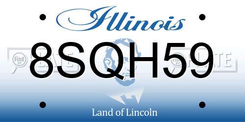 8SQH59 Illinois License Plate