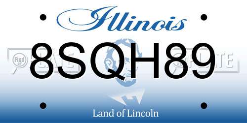 8SQH89 Illinois License Plate
