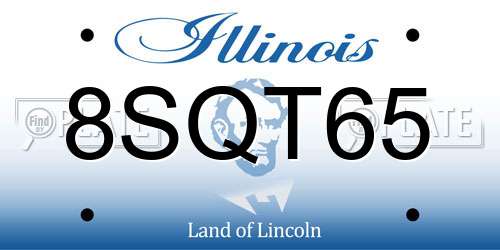 8SQT65 Illinois License Plate