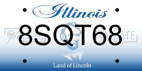 8SQT68 Illinois License Plate