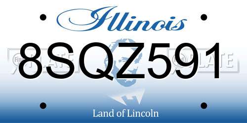 8SQZ591 Illinois License Plate