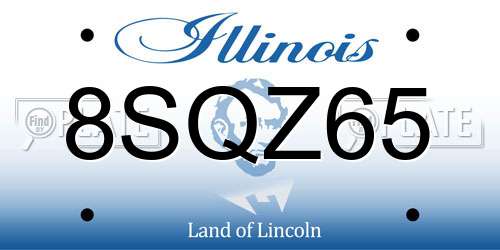8SQZ65 Illinois License Plate