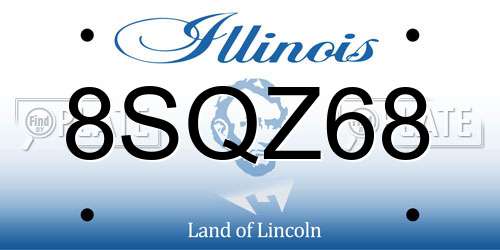 8SQZ68 Illinois License Plate