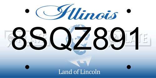 8SQZ891 Illinois License Plate