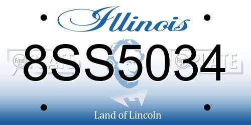 8SS5034 Illinois License Plate