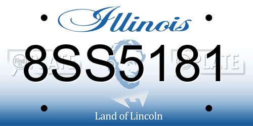 8SS5181 Illinois License Plate
