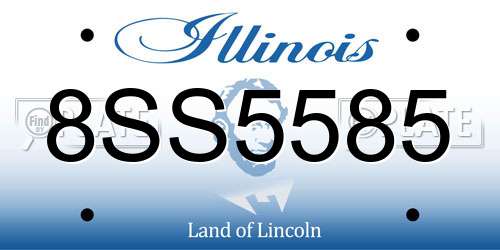 8SS5585 Illinois License Plate
