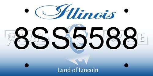8SS5588 Illinois License Plate
