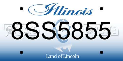 8SS5855 Illinois License Plate