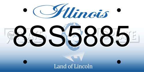 8SS5885 Illinois License Plate