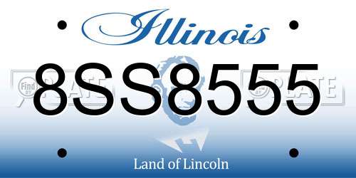 8SS8555 Illinois License Plate