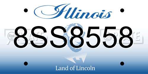 8SS8558 Illinois License Plate