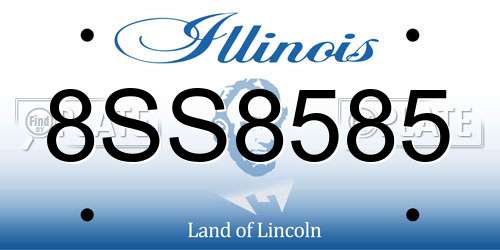 8SS8585 Illinois License Plate