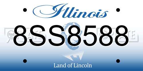 8SS8588 Illinois License Plate
