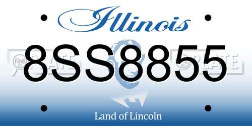 8SS8855 Illinois License Plate