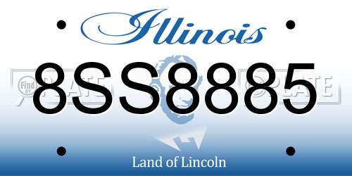 8SS8885 Illinois License Plate