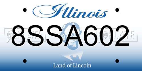8SSA602 Illinois License Plate